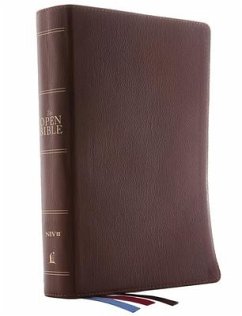 The Niv, Open Bible, Genuine Leather, Brown, Red Letter Edition, Comfort Print - Thomas Nelson
