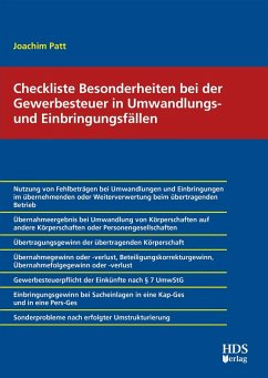 Checkliste Besonderheiten bei der Gewerbesteuer in Umwandlungs- und Einbringungsfällen (eBook, PDF) - Patt, Joachim