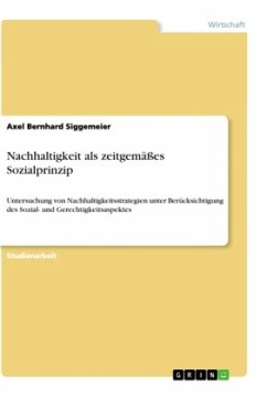 Nachhaltigkeit als zeitgemäßes Sozialprinzip - Siggemeier, Axel Bernhard