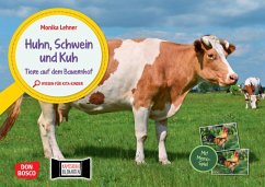 Huhn, Schwein und Kuh. Tiere auf dem Bauernhof. Kamishibai Bildkarten und Memospiel - Lehner, Monika