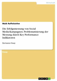 Die Erfolgsmessung von Social Media-Kampagnen. Problematisierung der Messung durch Key Performance Indikatoren - Raffelsiefen, Maik