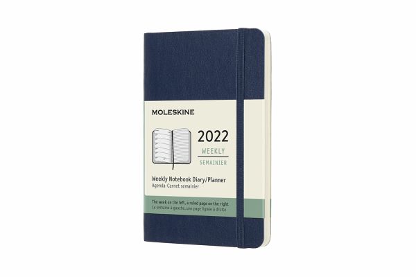 Moleskine 12 Monate Wochen Notizkalender 2022 Pocket/A6, Saphir Moleskine 12 Monate Wochen Notizkalender 2022 Pocket/A6, Saphir