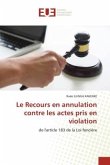 Le Recours en annulation contre les actes pris en violation