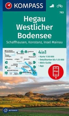 KOMPASS Wanderkarte 783 Hegau Westlicher Bodensee, Schaffhausen, Konstanz, Insel Mainau 1:50.000