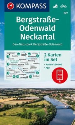 KOMPASS Wanderkarten-Set 827 Bergstraße-Odenwald, Neckartal, Geo-Naturpark Bergstraße-Odenwald (2 Karten) 1:50.000