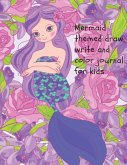 Mermaid themed draw, write and color journal for kids