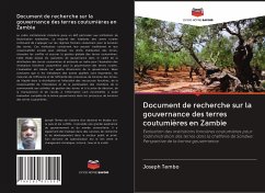 Cover Document de recherche sur la gouvernance des terres coutumières en Zambie