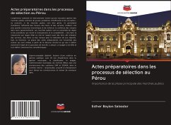Cover Actes préparatoires dans les processus de sélection au Pérou