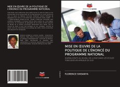 MISE EN ¿UVRE DE LA POLITIQUE DE L'ÉNONCÉ DU PROGRAMME NATIONAL - Shisanya, Florence