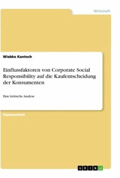 Einflussfaktoren von Corporate Social Responsibility auf die Kaufentscheidung der Konsumenten - Kantoch, Wiebke