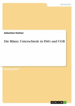 Die Bilanz. Unterschiede in EStG und UGB - Kolmer, Sebastian