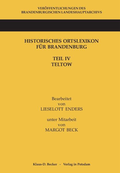 Historisches Ortslexikon für Brandenburg (eBook, PDF)
