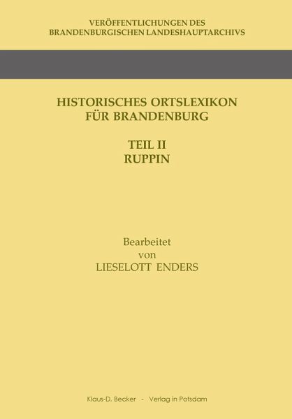 Historisches Ortslexikon für Brandenburg (eBook, PDF)
