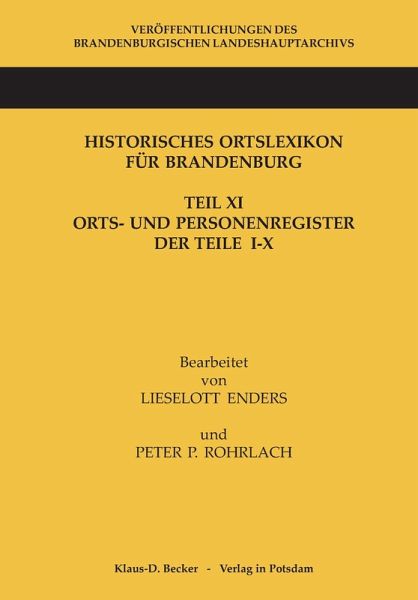 Historisches Ortslexikon für Brandenburg (eBook, PDF)