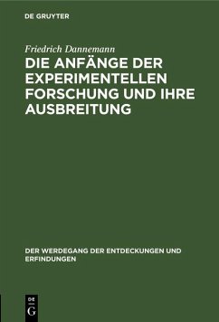 Cover Die Anfänge der experimentellen Forschung und ihre Ausbreitung (eBook, PDF)