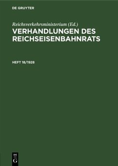 Cover Verhandlungen des Reichseisenbahnrats. Heft 18/1928 (eBook, PDF)