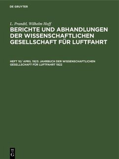 Jahrbuch der Wissenschaftlichen Gesellschaft für Luftfahrt 1922 (eBook, PDF)