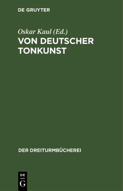 Von deutscher Tonkunst (eBook, PDF)