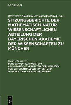 Cover Über das asymptotische Verhalten der Lösungen von Differentialgleichungen und Differentialgleichungssystemen (eBook, PDF)