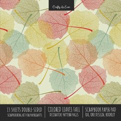 Colored Leaves Fall Scrapbook Paper Pad 8x8 Decorative Scrapbooking Kit for Cardmaking Gifts, DIY Crafts, Printmaking, Papercrafts, Seasonal Designer Paper - Crafty As Ever