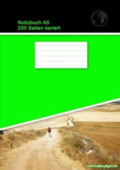 Notizbuch A5 200 Seiten kariert (Softcover Grün) Cover Notizbuch A5 200 Seiten kariert (Softcover Grün)