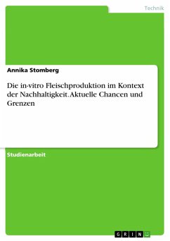 Die in-vitro Fleischproduktion im Kontext der Nachhaltigkeit. Aktuelle Chancen und Grenzen (eBook, PDF) - Stomberg, Annika