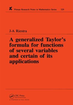 A Generalized Taylor's Formula for Functions of Several Variables and Certain of its Applications (eBook, PDF) - Riestra, J A