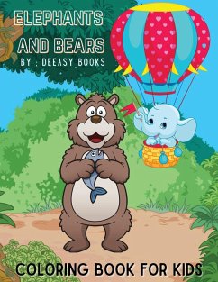 Elephants and Bears Coloring Book For Kids - Books, Deeasy