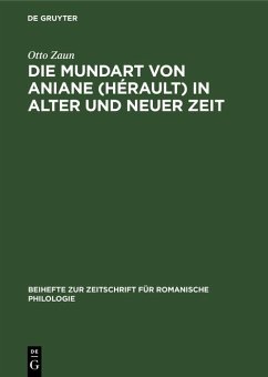 Cover Die Mundart von Aniane (Hérault) in alter und neuer Zeit (eBook, PDF)