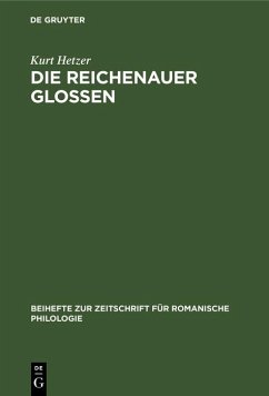Die Reichenauer Glossen (eBook, PDF) - Hetzer, Kurt