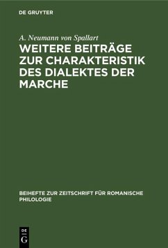 Cover Weitere Beiträge zur Charakteristik des Dialektes der Marche (eBook, PDF)