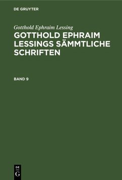 Cover Gotthold Ephraim Lessing: Gotthold Ephraim Lessings Sämmtliche Schriften. Band 9 (eBook, PDF)