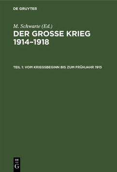 Cover Vom Kriegsbeginn bis zum Frühjahr 1915 (eBook, PDF)