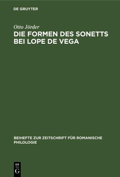 Die Formen des Sonetts bei Lope de Vega (eBook, PDF) - Jörder, Otto