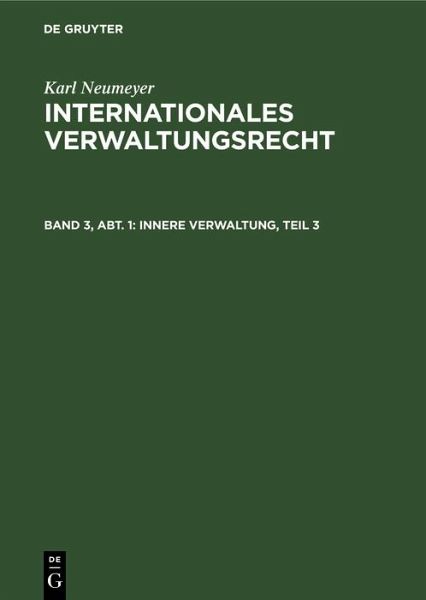 Innere Verwaltung, Teil 3 (eBook, PDF) Innere Verwaltung, Teil 3 (eBook, PDF)