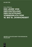 Die Lehre von der Einteilung der Dichtkunst vornehmlich vom 16. bis 19. Jahrhundert (eBook, PDF)