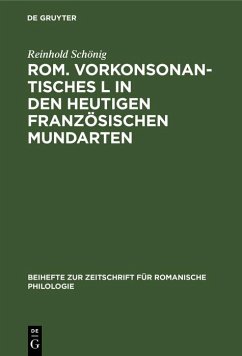 Cover Rom. vorkonsonantisches L in den heutigen französischen Mundarten (eBook, PDF)