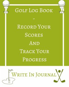 Golf Log Book - Record Your Scores And Track Your Progress - Write In Journal - Green White Field - Abstract Geometric - Toqeph