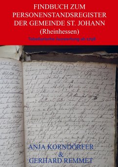 Findbuch zum Personenstandsregister der Gemeinde St. Johann / Rheinhessen - Korndörfer, Anja