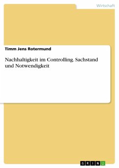Nachhaltigkeit im Controlling. Sachstand und Notwendigkeit (eBook, PDF)