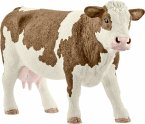 Schleich 13801 - Farm World, Fleckvieh Kuh, Tierfigur, Bauernhoftier