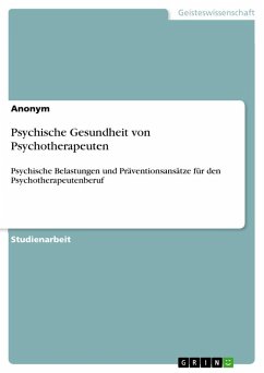 Psychische Gesundheit von Psychotherapeuten