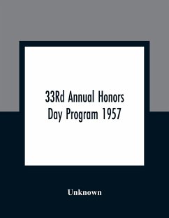 Cover 33Rd Annual Honors Day Program 1957