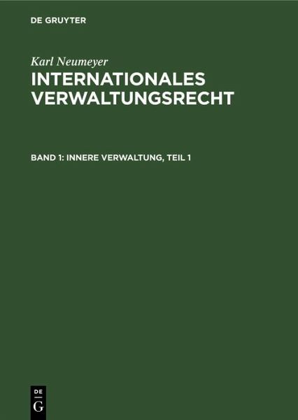 Innere Verwaltung, Teil 1 (eBook, PDF)