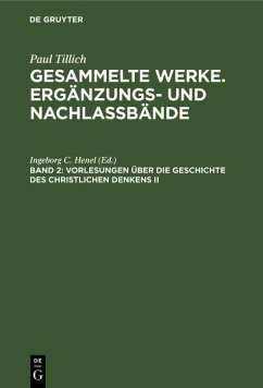 Cover Vorlesungen über die Geschichte des christlichen Denkens II (eBook, PDF)