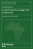 Le droit d'accès au juge civil au Burundi (eBook, PDF)