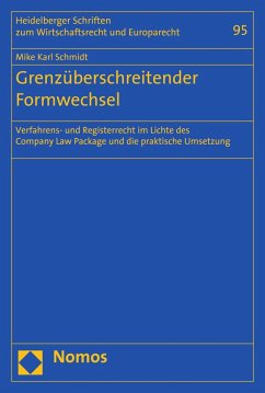 Grenzüberschreitender Formwechsel (eBook, PDF) - Schmidt, Mike Karl