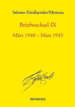 Briefwechsel IX - Friedlaender, Salomo