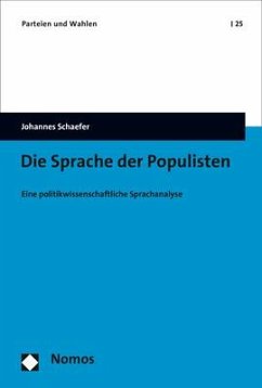Die Sprache der Populisten - Schaefer, Johannes
