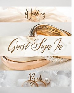 Wedding Guest Sign In Book - Gold Luxury Delicate Jewelry Band Cream Brown White Pearl Abstract Floral Ring Circle Dot - Soul, Song